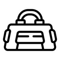 Line icon of a handbag with short handles and a zipper vector