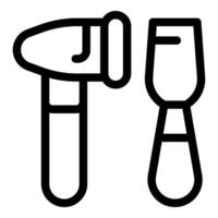 Reflex hammer and chisel testing neurological reflexes vector