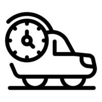 Delivery car moving with clock depicting fast delivery service vector