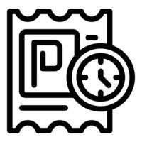 Parking ticket showing time limit with clock icon vector