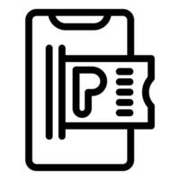Mobile phone displaying parking ticket icon for digital fine payment vector