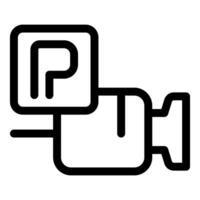 Parking security camera monitoring system icon vector