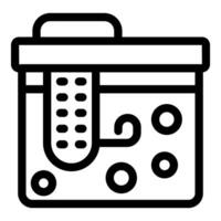 Sous vide slow cooker preparing food in water bath with digital timer icon vector