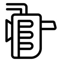 Line icon style illustration of a car engine part vector