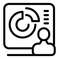 Businessman analyzing financial statistics on a digital dashboard vector