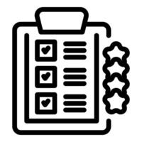 Clipboard showing customer satisfaction survey results with stars rating vector