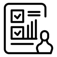 Businessman analyzing key performance indicators on a report vector
