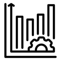 Performance management increasing with gear optimization strategy icon vector