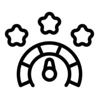 Speedometer increasing performance with three stars rating system vector