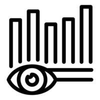 Human eye analyzing market graph icon showing business monitoring concept vector