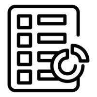 Data analysis icon depicting chart analyzing spreadsheet vector