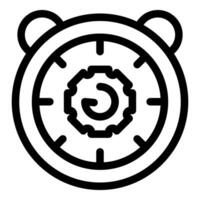 Alarm clock showing configuration gear for time management and settings vector