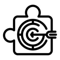 Puzzle piece target marketing solution icon representing business strategy vector