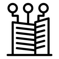 Modern building receiving wireless signal for smart city management vector