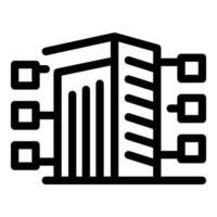 Decentralized server network connecting to multiple devices icon vector
