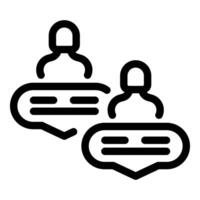 Two people talking using speech bubbles communicating online vector