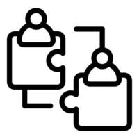 Two businessmen connecting puzzle pieces representing teamwork vector