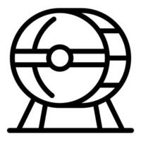 Hamster wheel standing on support frame for running vector