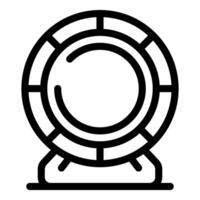 Hamster wheel standing on support frame for pet activity vector