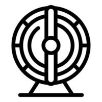 Hamster wheel standing on support bars with inner divisions for running vector