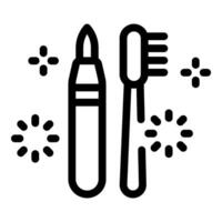 Toothbrush and toothpaste sparkling clean concept icon vector