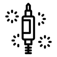 Firecracker rocket exploding with sparks flying icon vector