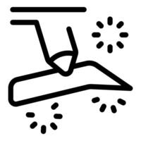 Pencil drawing line on paper creating sparkles effect vector
