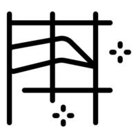 Statistical data analysis with line chart showing decreasing trend vector
