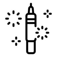 Fireworks rocket exploding with bright sparks icon vector