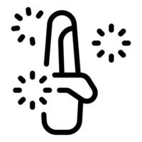 Finger pressing button with circular loading icon displaying progress vector