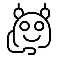 Chatbot smiling with antennae showing happiness icon vector