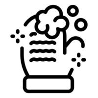 Line icon of document being stamped and authorized with bubbles vector