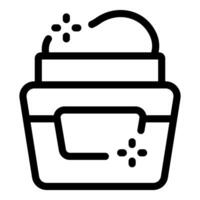 Cosmetic cream jar open with cream and sparkles for skincare routine vector