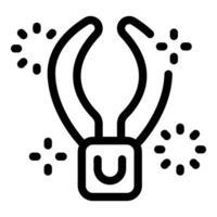 Robotic arm holding microchip surrounded by sparks icon vector