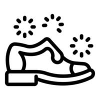 Clean leather shoe shining with sparkles icon vector