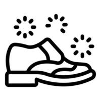 Clean leather shoe shining with sparkles icon vector