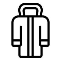 Winter jacket icon representing cold weather clothes for wintertime vector