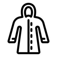 Waterproof raincoat protecting from rain with hood icon vector