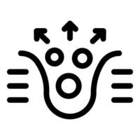 Black icon of a funnel with arrows pointing to its center representing lead generation vector