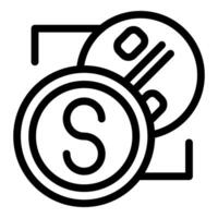 Dollar coin increasing its value with percentage symbol over it vector