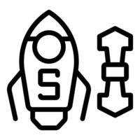 Startup rocket launching with database symbol for business innovation vector