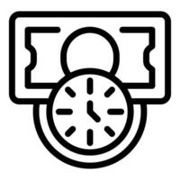 Clock counting down on top of a dollar bill illustrating time value of money vector