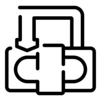 Data transferring from cloud storage to mobile device icon vector