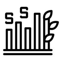 Bamboo growing like financial chart representing sustainable investment vector
