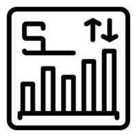 Platform showing dynamic up and down financial market currency trading chart icon vector