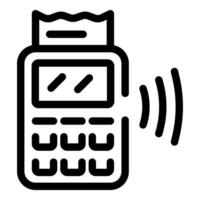 Payment terminal printing receipt using nfc technology icon vector