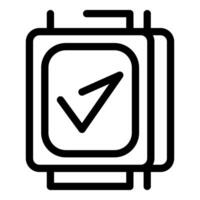 Smart watch displaying validated check mark icon for success vector