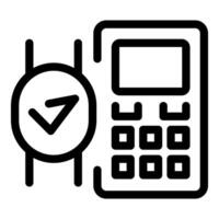Electronic voting machine displaying checked ballot approving proposal vector