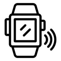 Smartwatch connecting to wireless network using wifi icon vector