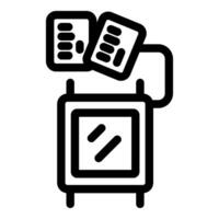 Line art icon of an electronic voting machine accepting two ballots vector